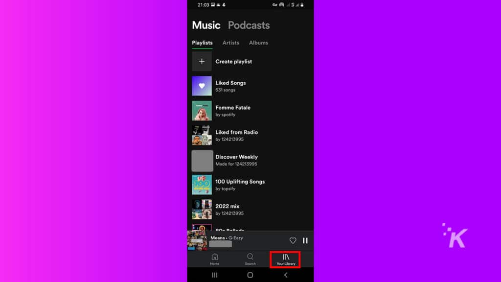 how to make collaborative spotify playlists friends can add to Go to library tab