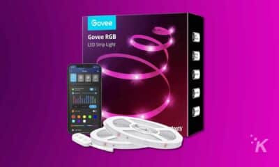 Govee led strip lights in purple background