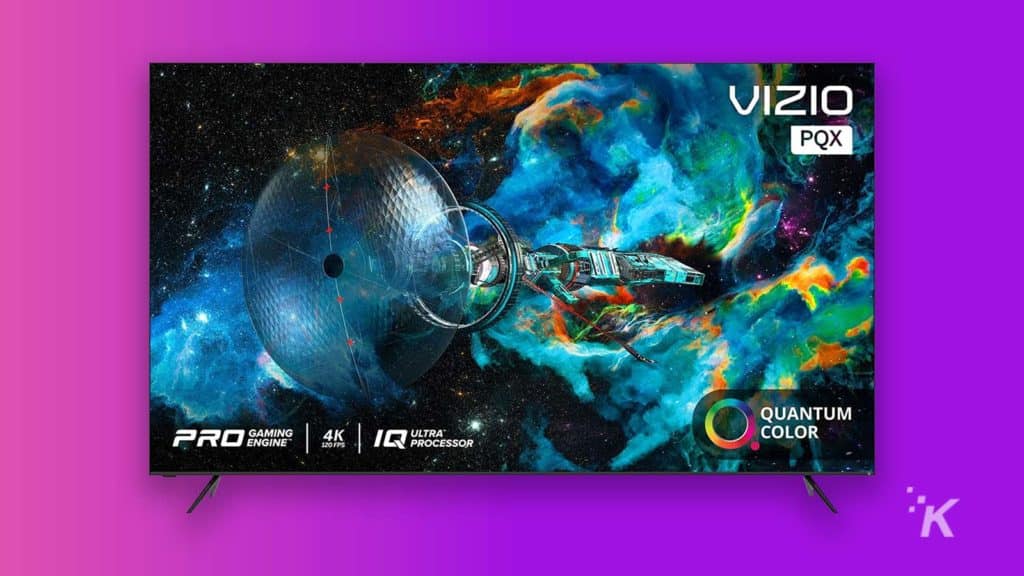 what to look for when buying a new smart tv Vizio smart tv on purple background