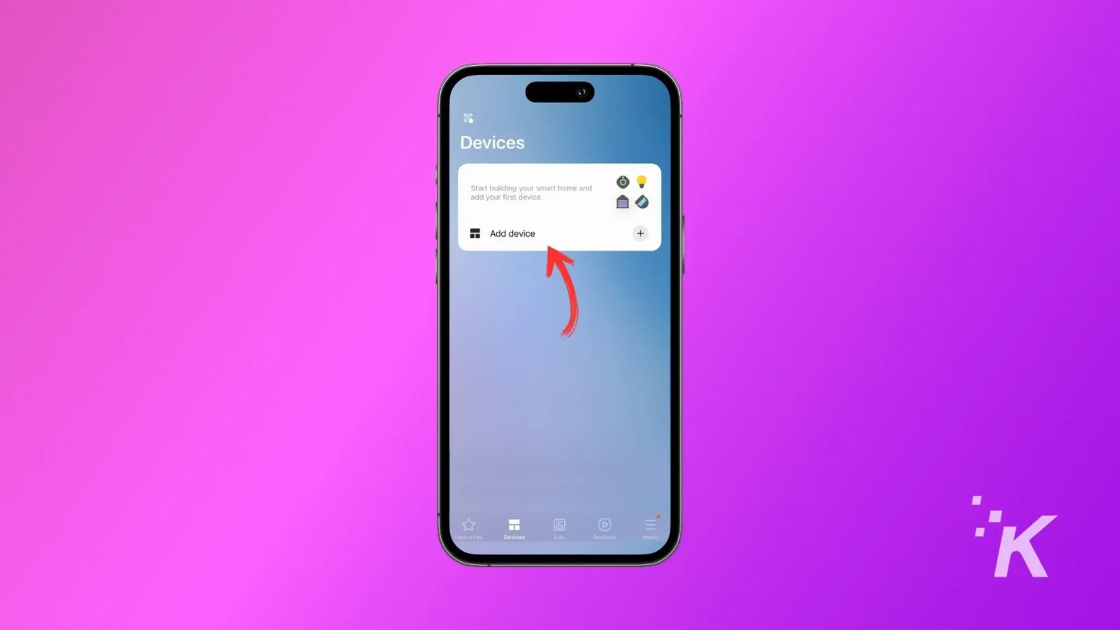 how to view a ring doorbell on tv App interface showing instructions to add devices into smartthings app