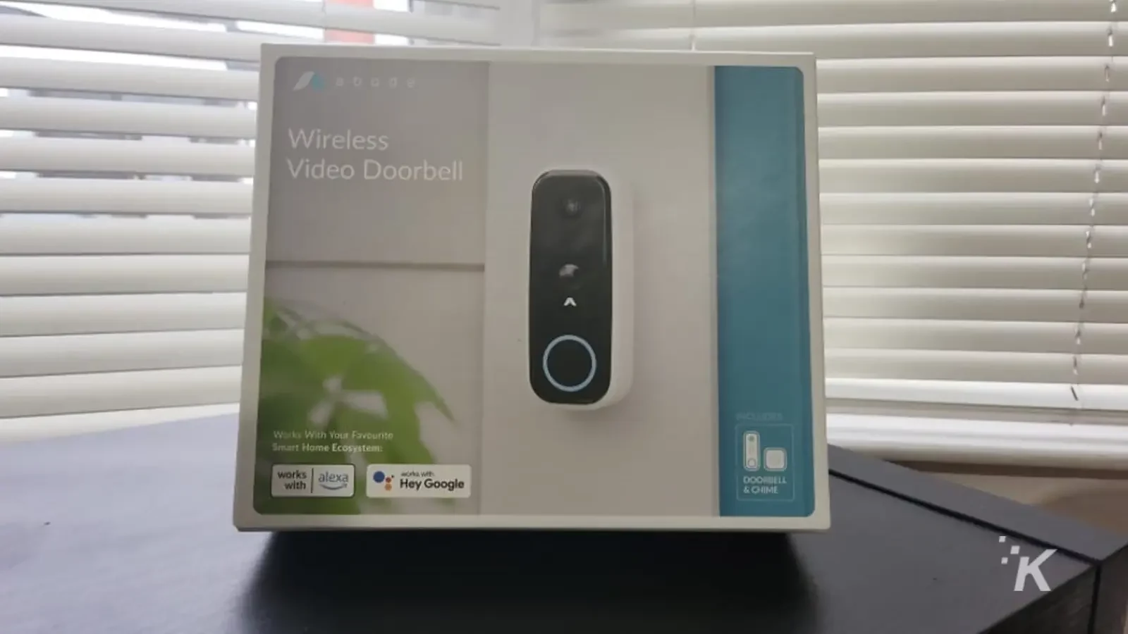 review: abode wireless video doorbell Adobe video doorbell box on table