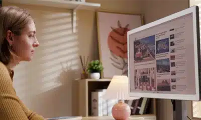 A person is viewing a screen.