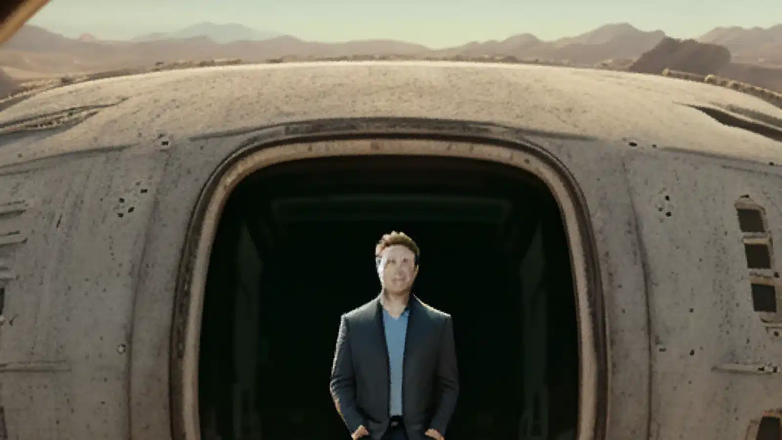 is elon musk actually good at business? Ai generated image of elon musk surveying the martian landscape