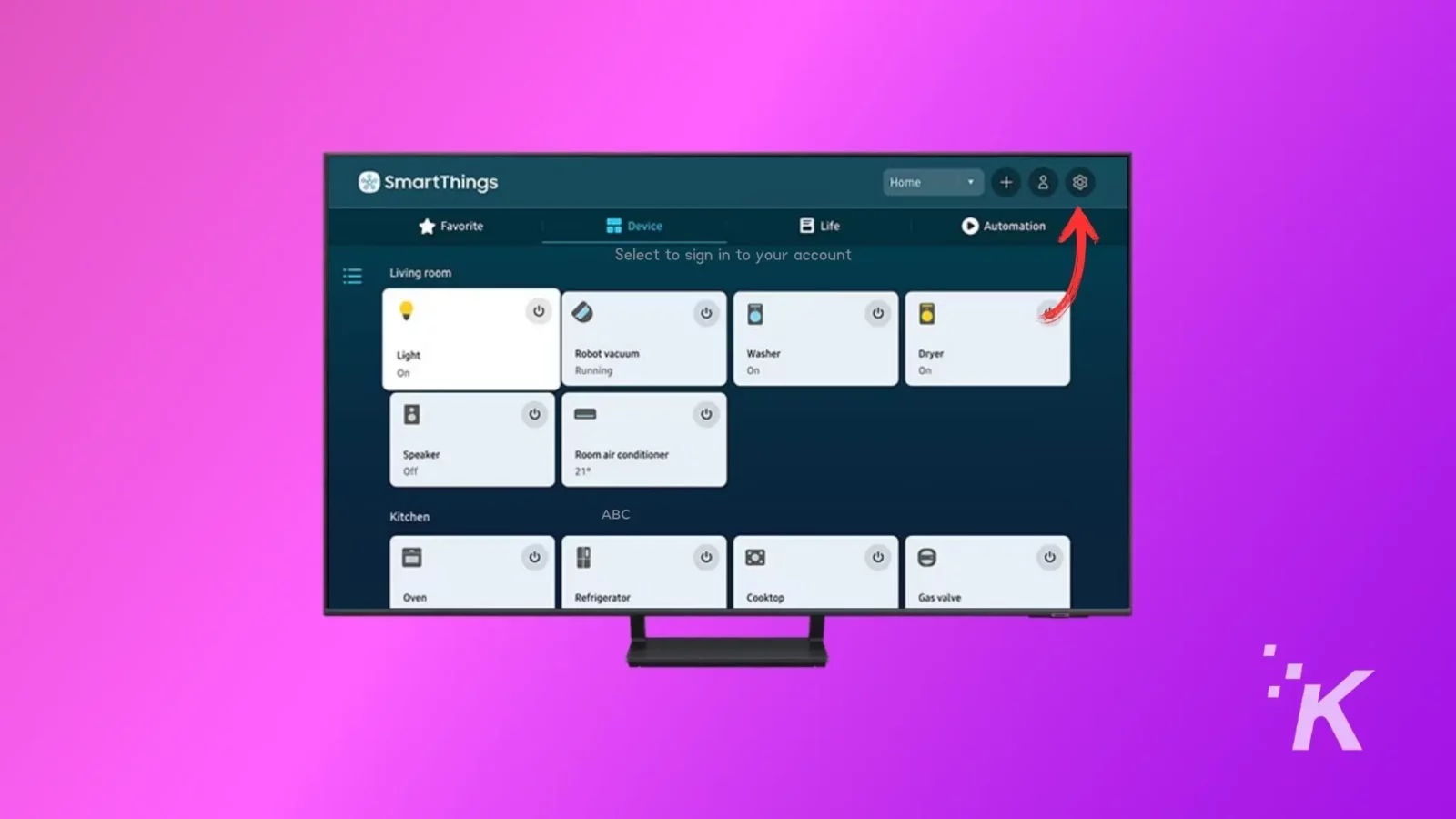 how to view a ring doorbell on tv Smart tv screen showing smartthings app interface