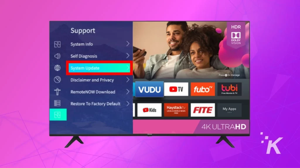 how to update hisense tv software Hisense vidaa tv system update menu