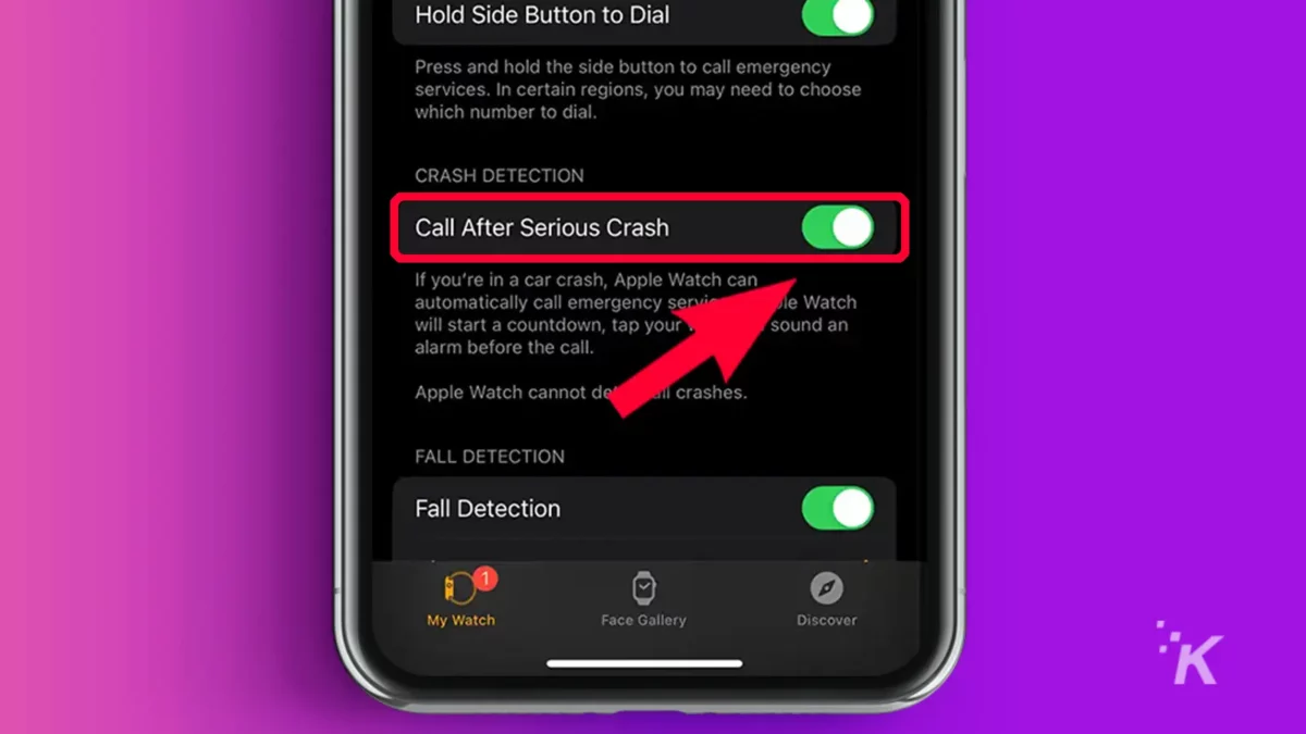 how to disable crash detection on iphone and apple watch Iphone arrow pointing to call after serious crash tab