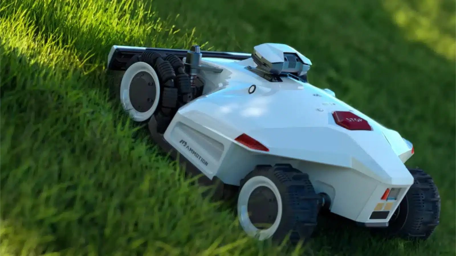ces 2024 unveils next-gen robotic lawnmowers, boundaries not included Luba 2 awd series robotic lawn mower on an inclined lawn