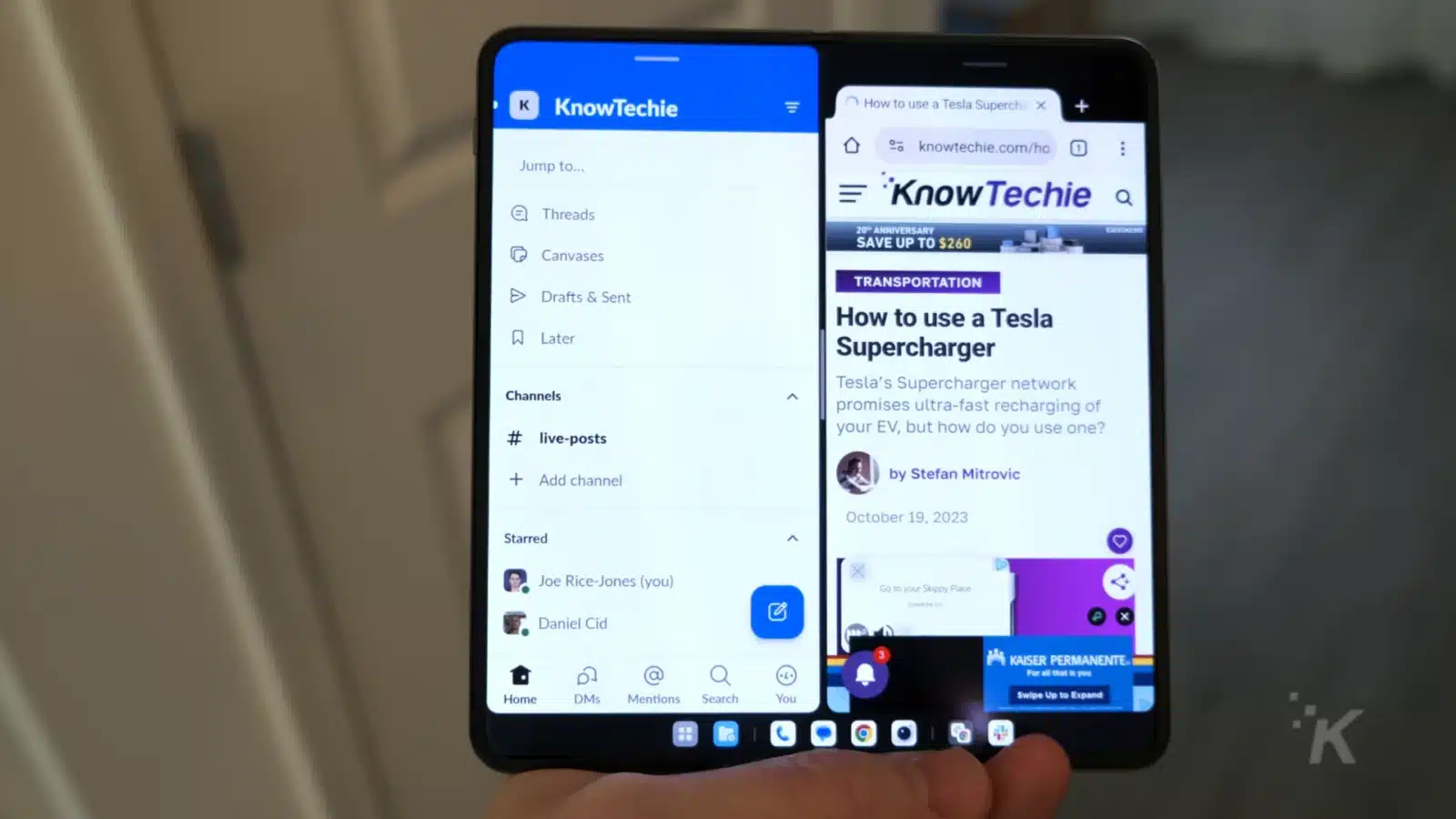 review: oneplus open Oneplus open showing two apps in use at one time