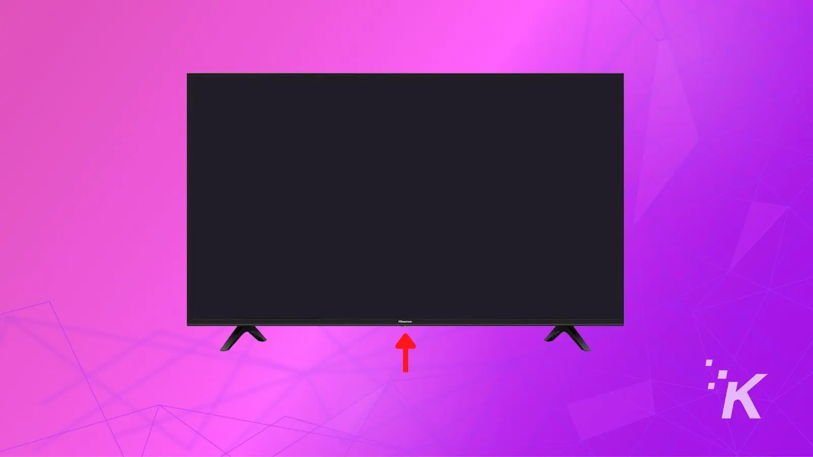how to reset a hisense tv without a remote Power button on hisense tv on a purple background