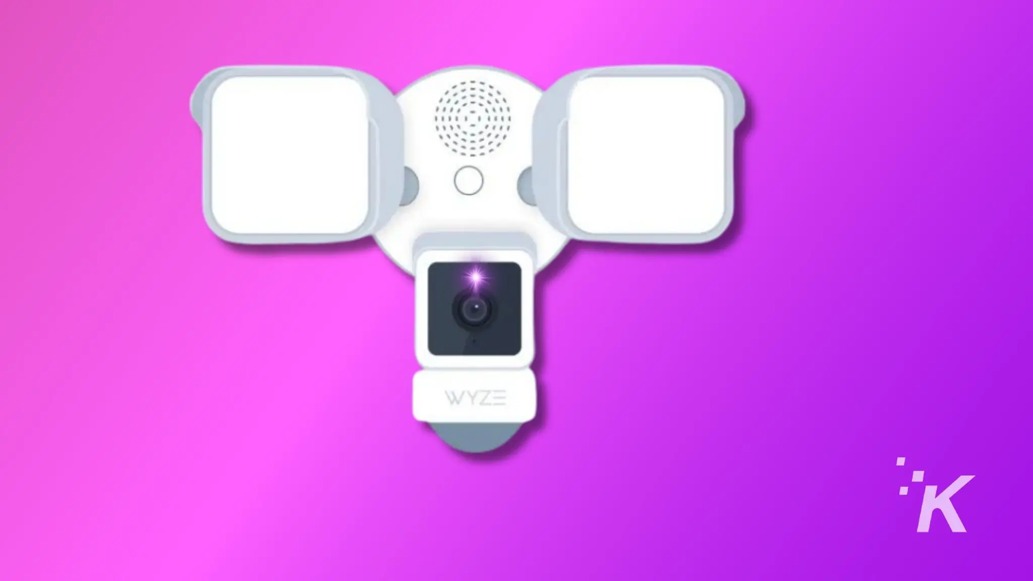 how to factory reset a wyze camera before selling it This image shows a white wyze security camera with two led lights on a purple background. The compact design suggests modern home surveillance technology.