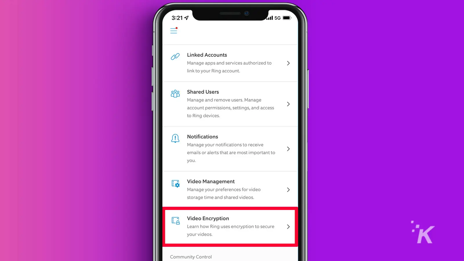 how to enable end-to-end encryption on ring cameras Ring setup step 3