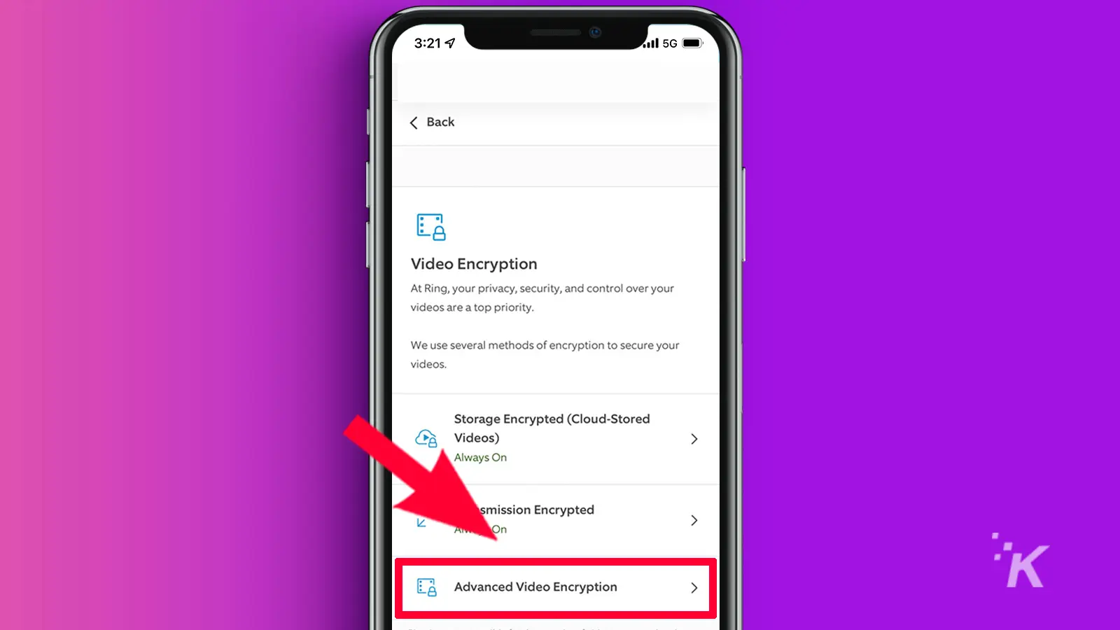 how to enable end-to-end encryption on ring cameras Ring setup step 4