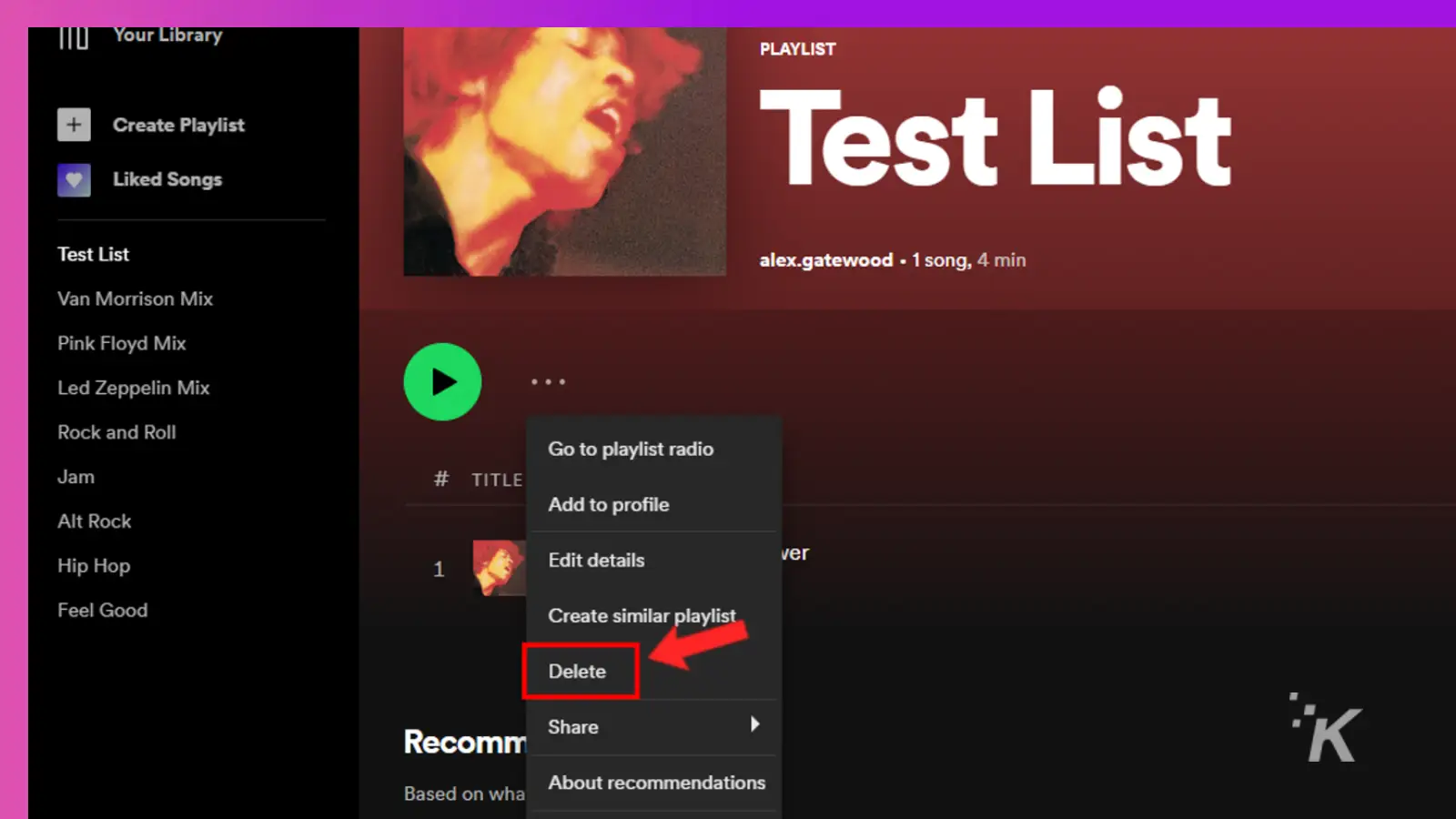 how to delete a playlist on spotify Spotify desktop delete playlist button
