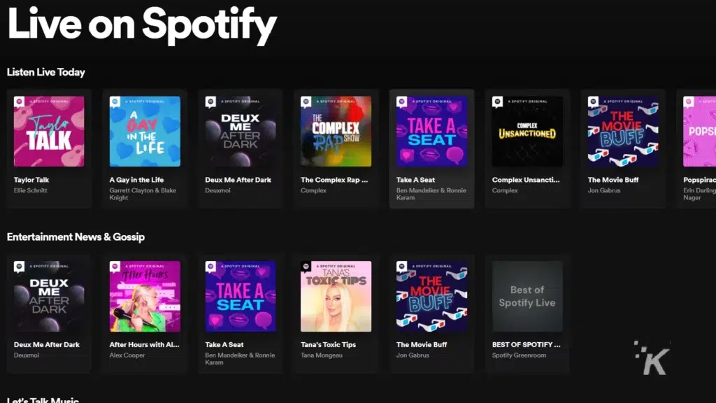 what is spotify live and how does it work? Spotify live shows in web app