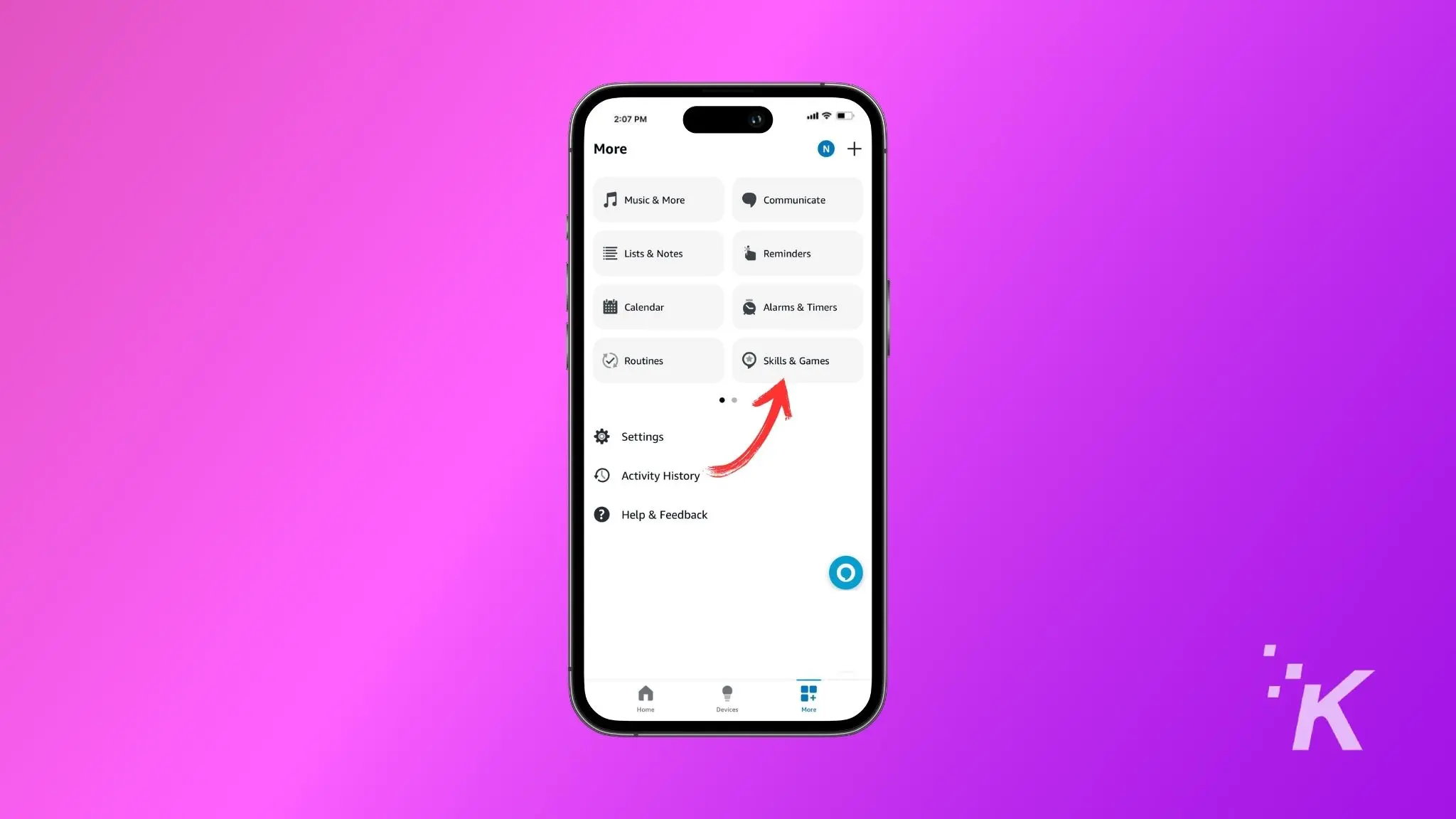 how to view a ring doorbell on tv Skill & games button on app interface