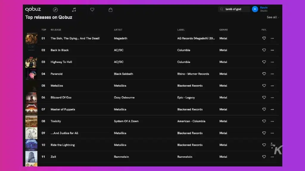 review: qobuz - is this music streaming service better than tidal? Top metal releases on qobuz