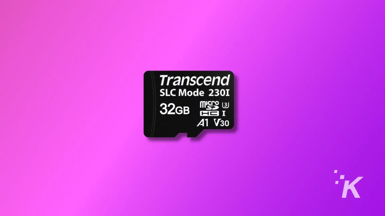 how to fix a wyze cam not recording to its microsd card A 32gb transcend microsd card with slc mode is displayed against a gradient purple background. The card specifies speed class v30 and a1 rating.