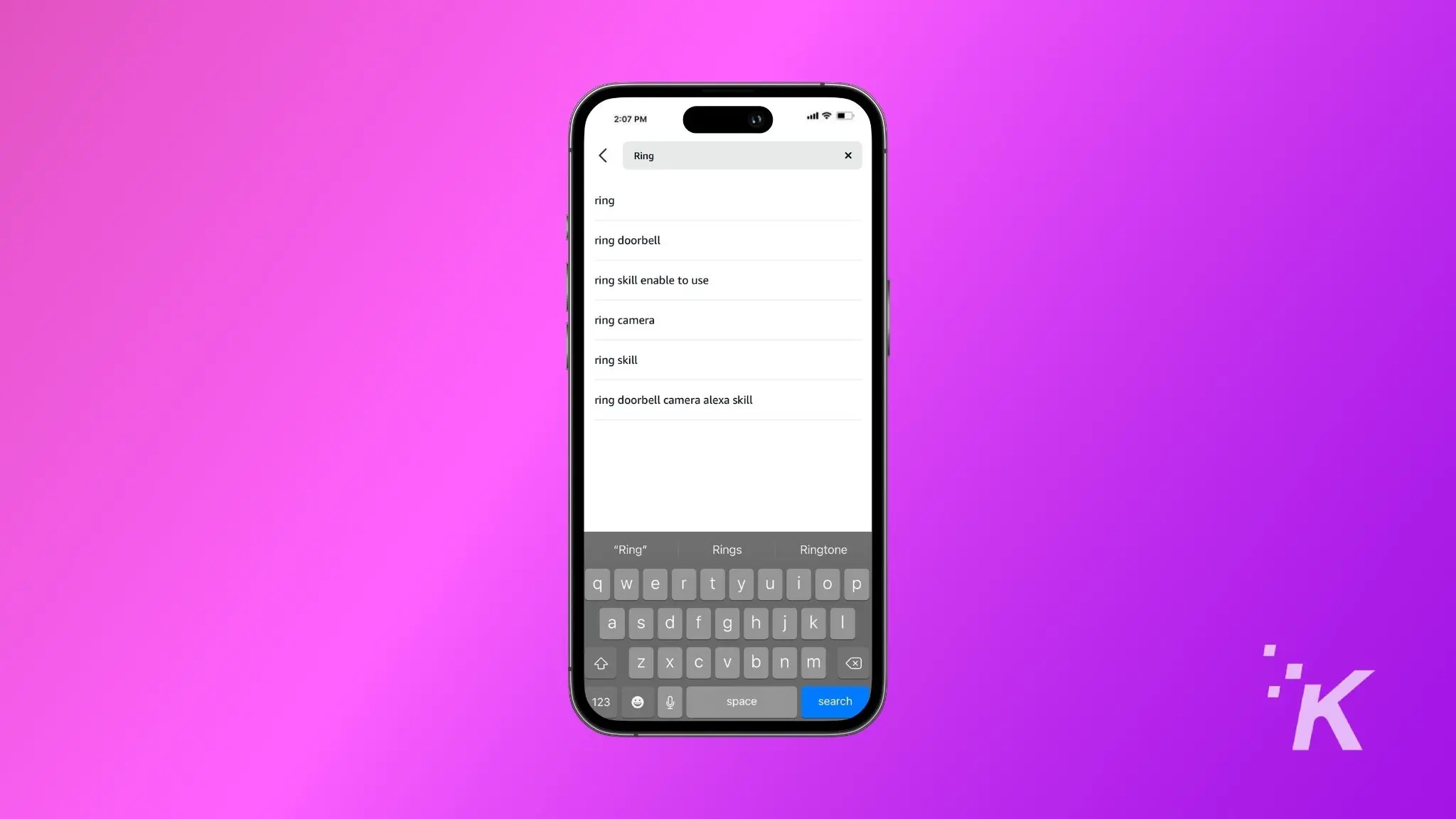 how to view a ring doorbell on tv Iphone screen showing app interface on the background