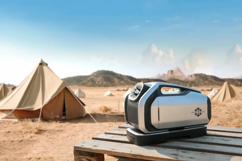 beat the heat with the zero breeze mark 2 portable ac unit Zero breeze portable ac unit on campsite